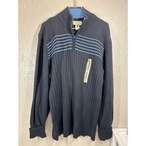 American Rag Cie Men's 1/4‎ Zip Sweater Navy Blue 100% Cotton Heavy Size XXL NWT